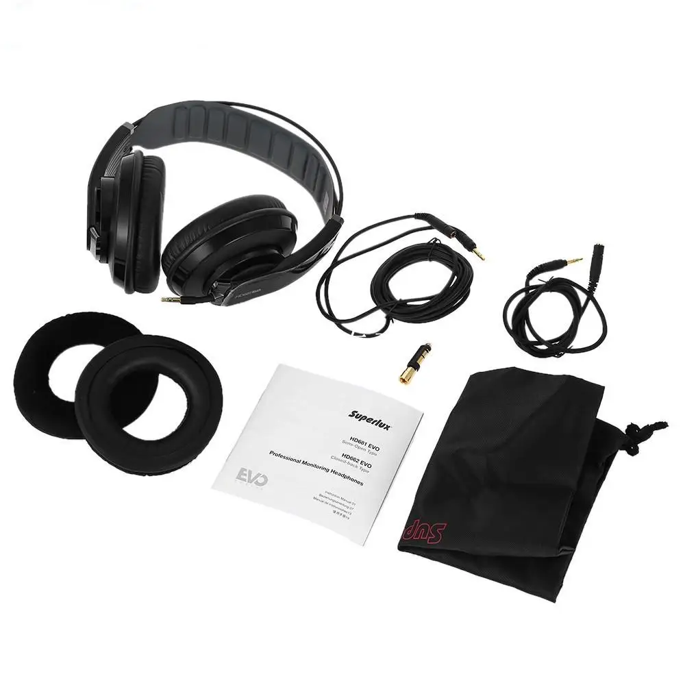 Superlux HD681 EVO обновленная версия динамического полуоткрытого аудио мониторинга наушников съемный аудио кабель HiFi стерео гарнитура