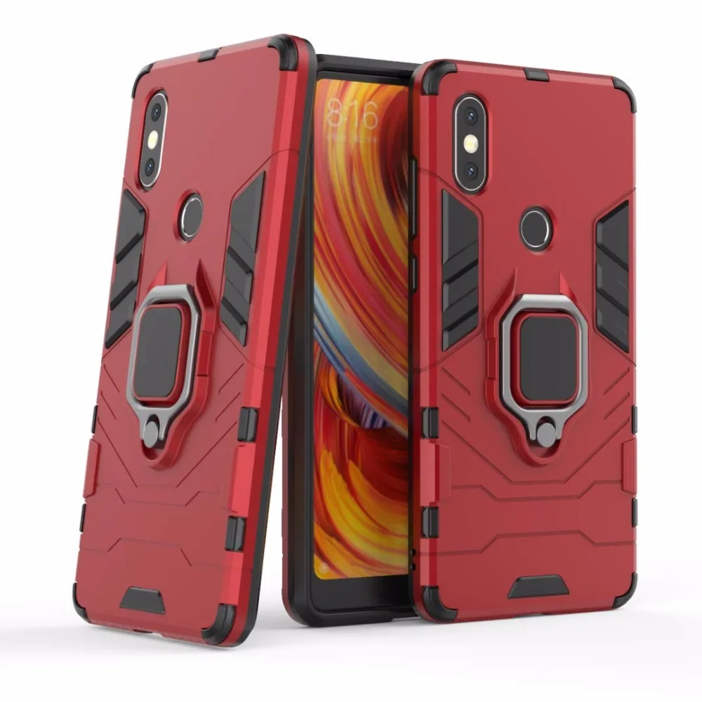 for Xiaomi Mi Mix 2s Case Shockproof Armor Protective Magnetic Holder Phone Cover 2 Bracket |