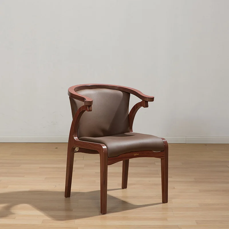 Современный деревянный обеденный стул Европа Америка орех экологическая кожа