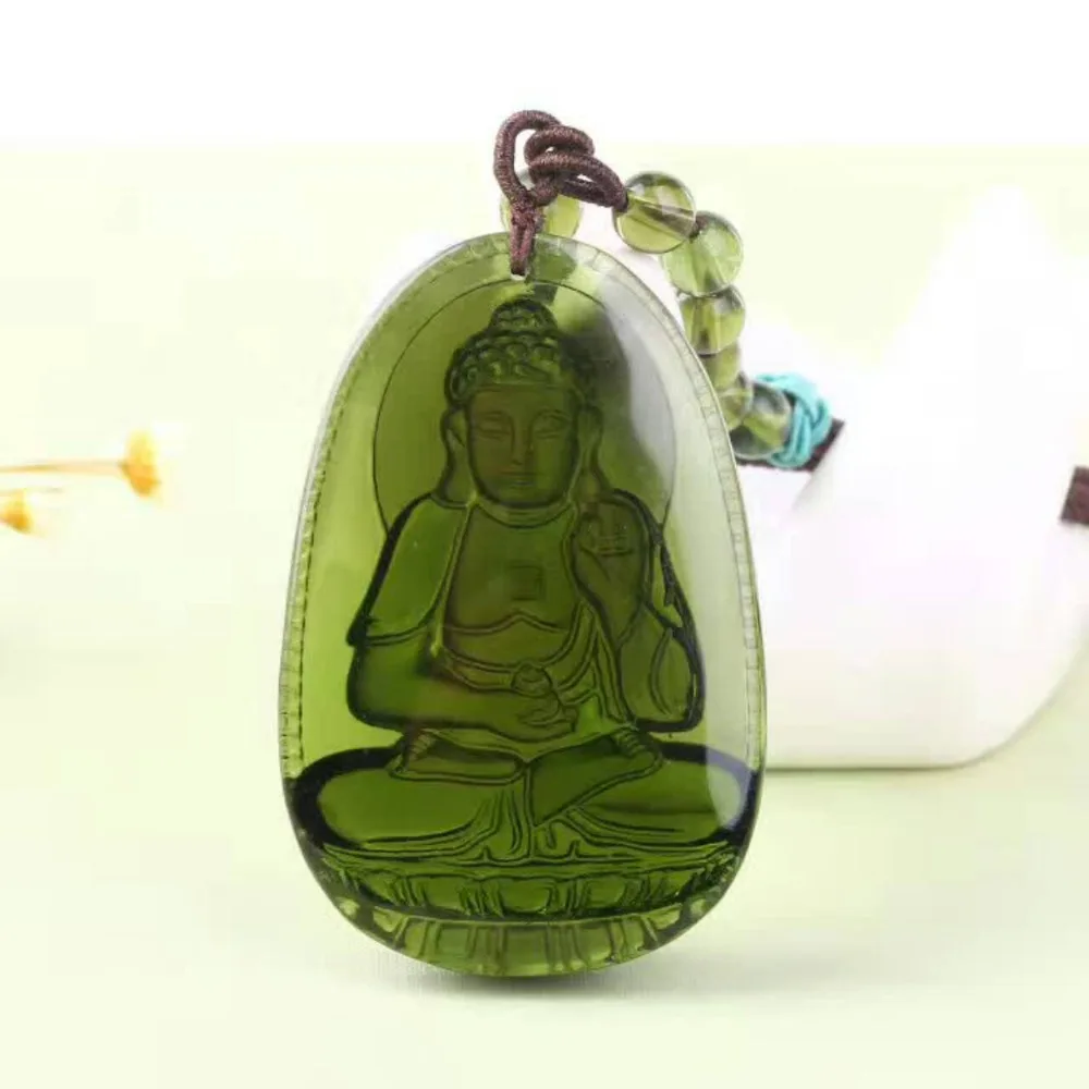 3 натуральный чешский moldavite зеленый аэролиты резные Будды Лаки Амулет подвеска