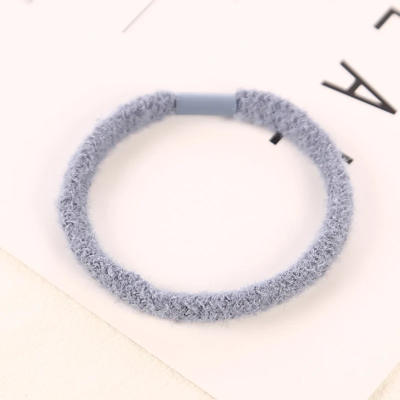 10pcs blue 10 шт./партия, модные зимние цветные эластичные резинки для волос, новые головные уборы для женщин, девочки, Женская прическа, крепление, корейские аксессуары для волос - Цвет: 10pcs blue