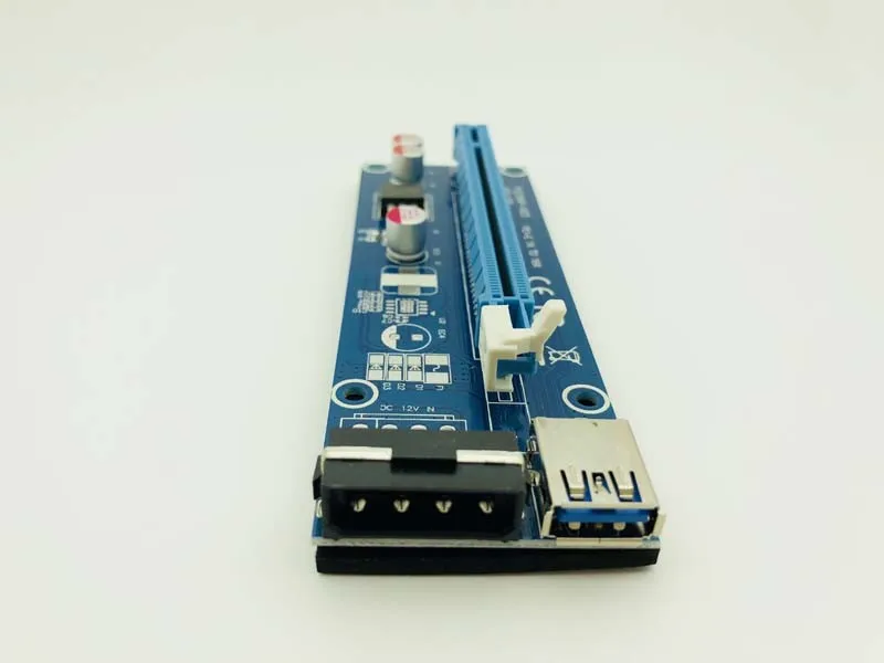 100 шт. VER006 PCI-E Riser Card 006 PCI Express 1X к 16X удлинитель USB 3 0 кабель SATA 4Pin Molex Power для BTC Miner Mining |