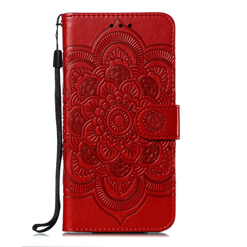 Red 3D чехол для Xiaomi mi 9 SE простой кожаный чехол-кошелек для Xiaomi mi 8 Lite A2 Lite Red mi 6A Red mi 6 Pro Note 7 Pro - Цвет: Red