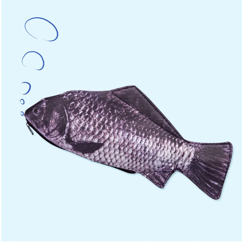 cute kawaii fish school pencil case creative carp diy pencilcase for kids boys girls pen bag phone storage box pouch supplies free global shipping
