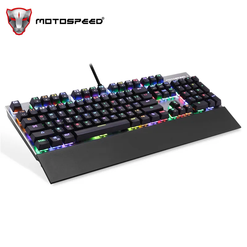 Motospeed CK108 RGB синий переключатель Механическая русская клавиатура Игровой проводной светодиодный BacklitAnti-Ghosting для геймера ПК настольный