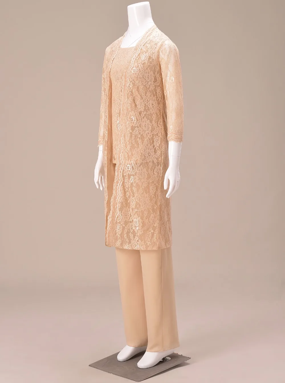 Мусульманская кружевная куртка из трех частей наряд для матери невесты платье