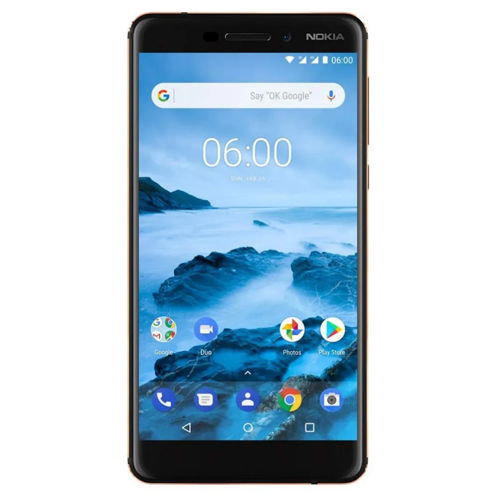 Разблокированный Nokia 6,1() 5,5 дюймовый экран 3 ГБ ОЗУ 32 Гб ПЗУ Snapdragon 630 16,0 Мп отпечаток пальца