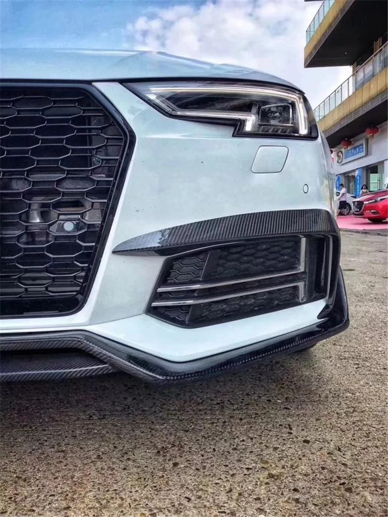 Углеродное волокно передняя решетка спойлер для Audi A4 Sline S4 B9 высокое качество бампер диффузор авто аксессуары