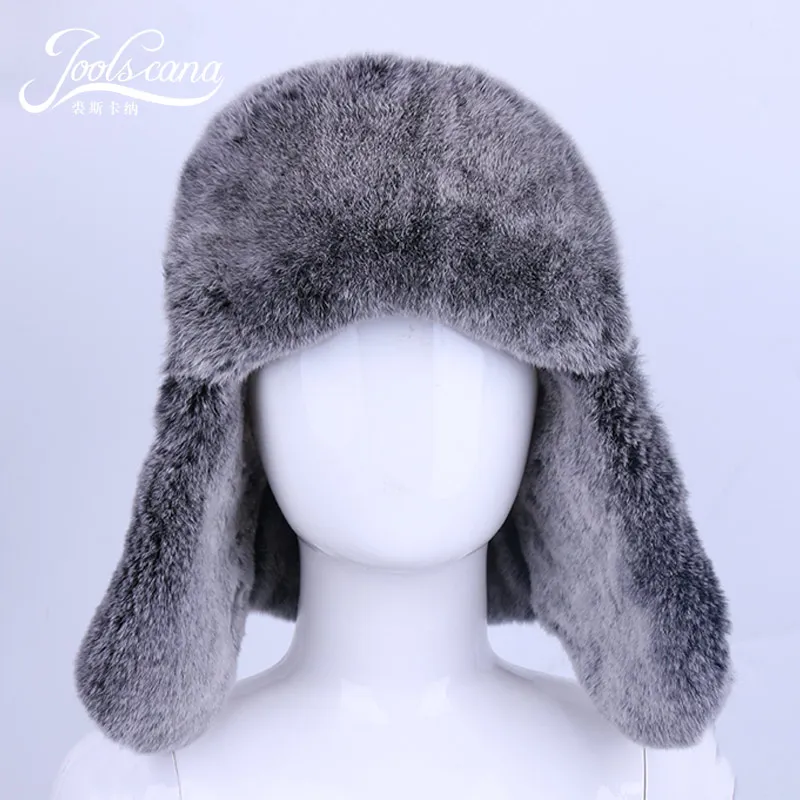 JOOLSCANA детская шапка, зимние шапки для детей, шапка для детей, меховая шапка, теплая Русская Шапка, шапка-ушанка, шапки из натурального кроличьего меха, водонепроницаемая ткань