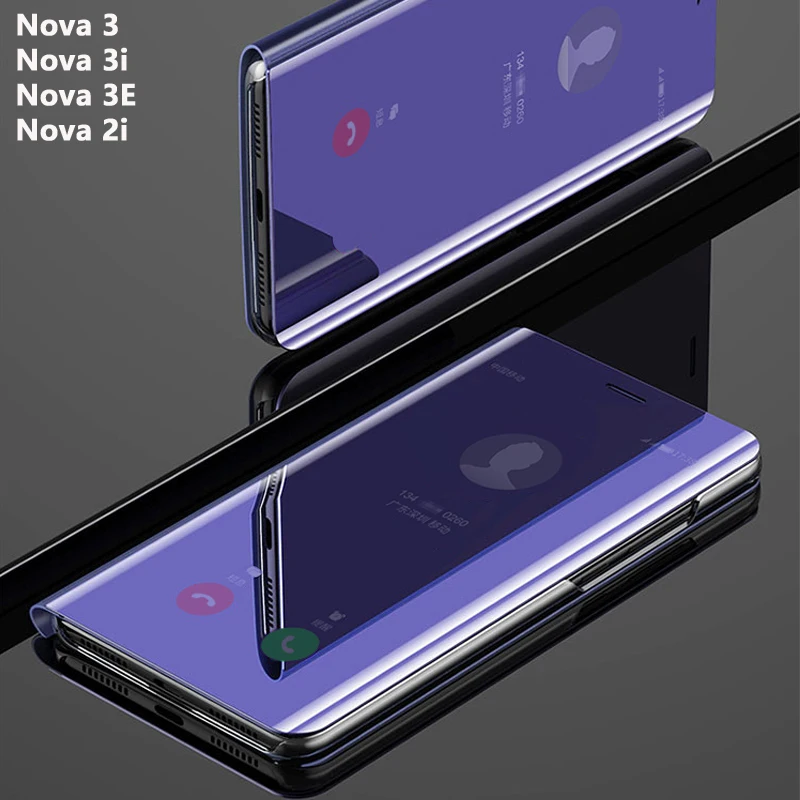 Откидной Чехол для телефона с умным зеркалом чехол HuaWei Nova 3i Nova3 3 3E 2i кожаный