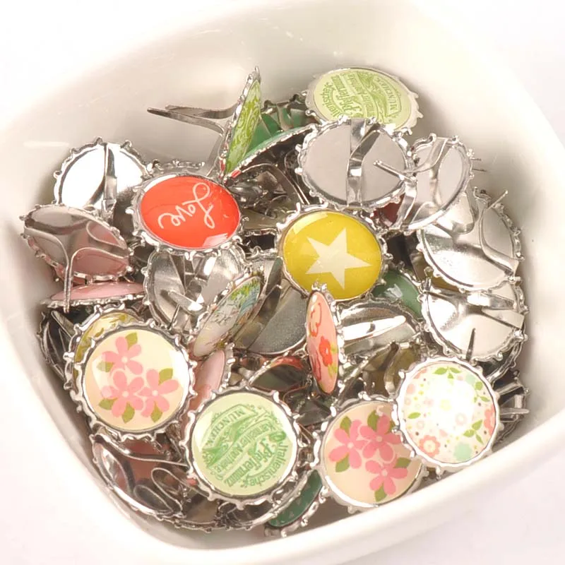 Круглые металлические брэды с смешанным рисунком украшение для скрапбукинга