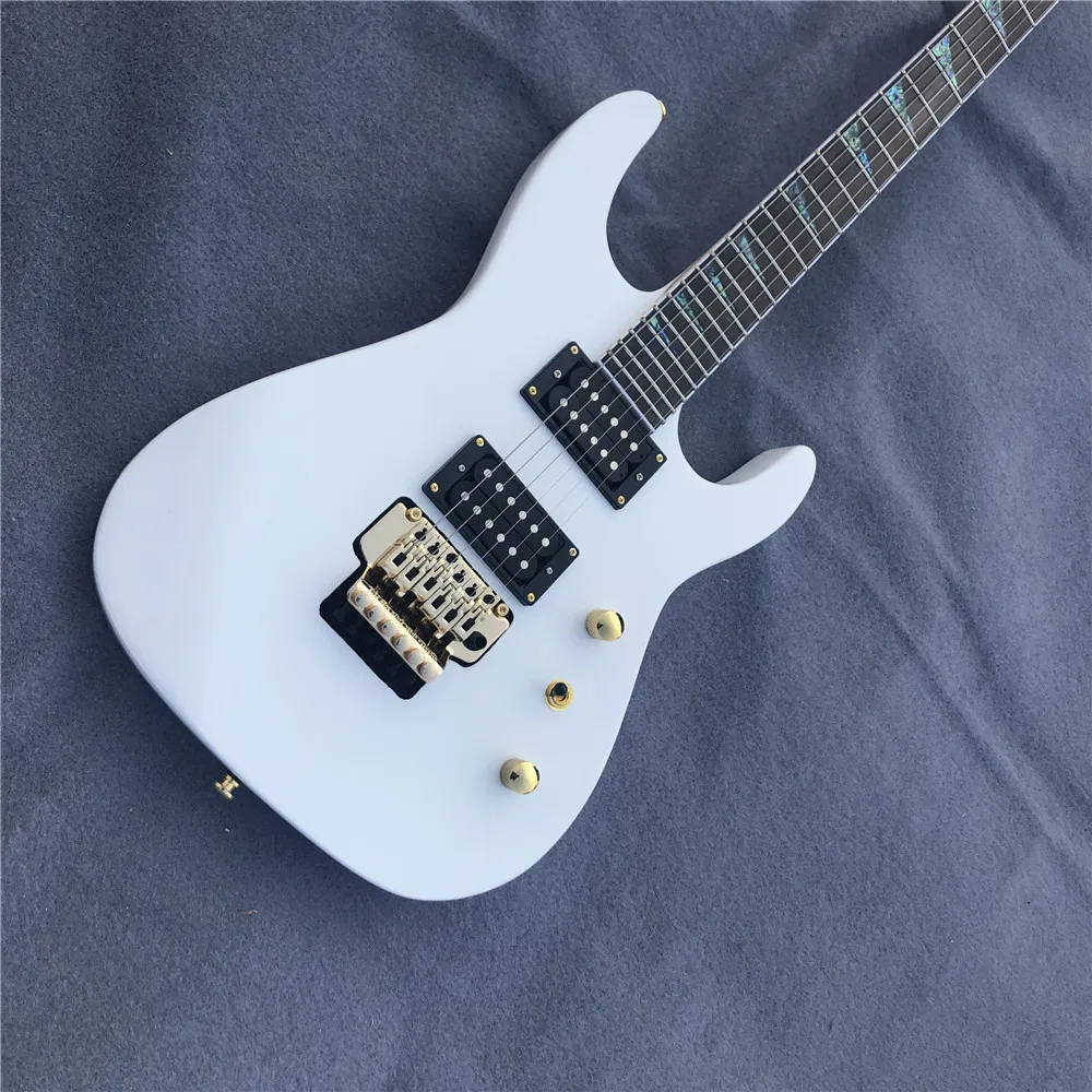Электрическая гитара Kaiyun изготовленная на заказ Jackson white double rock. Черная