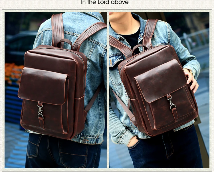 Лидер продаж X-Online высококачественный Мужской винтажный рюкзак коричневая