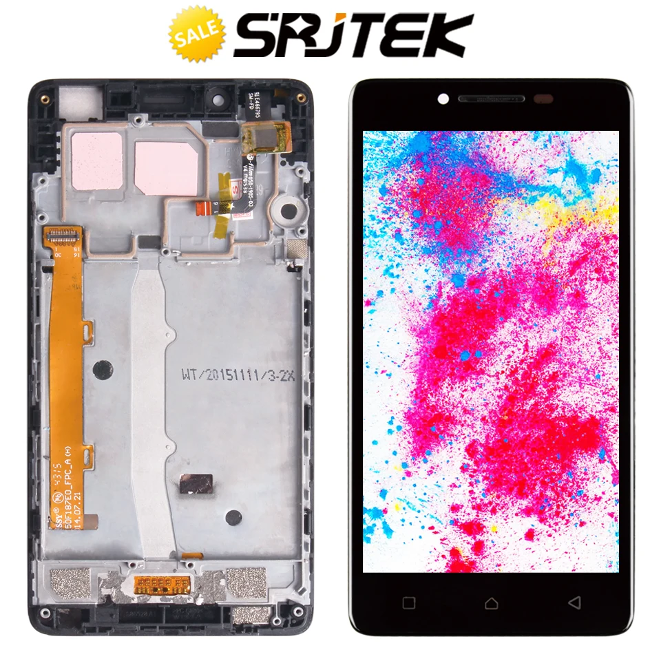 Srjtek 5," для lenovo A6010 ЖК-дисплей Матрица сенсорный экран дигитайзер Сенсорное стекло с рамкой 1280*720 для lenovo A6010 экран