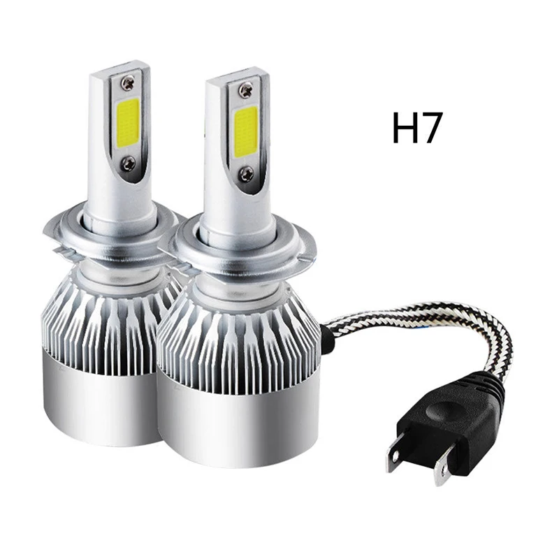 2 шт./компл. C6 H7 COB светодиодный 72W фары для 7600LM головной светильник комплект