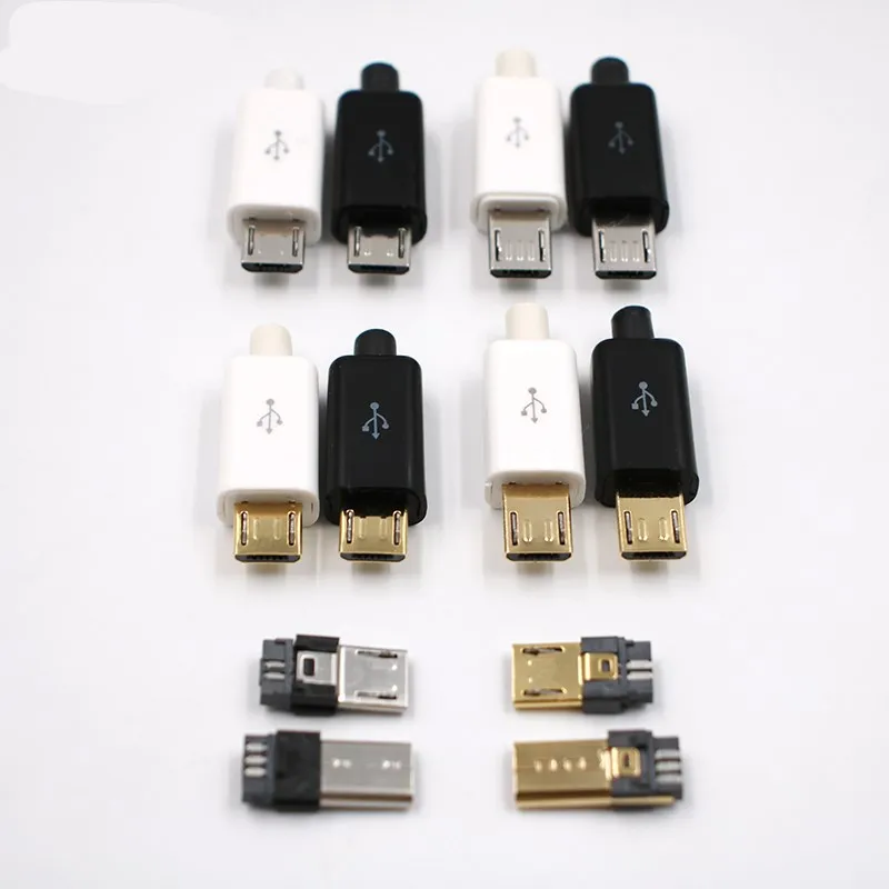 10 шт. DIY Micro USB 2 0 паяльный штекер 5-контактный разъем с пластиковой крышкой