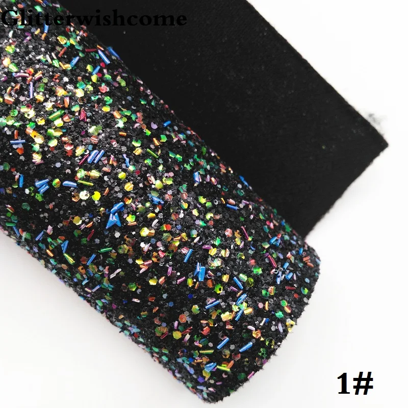 Glitterwishcome 21X29 см А4 Размер синтетическая кожа, плотная блестящая кожа, искусственная ткань из искусственной кожи винил для бантов, GM049A