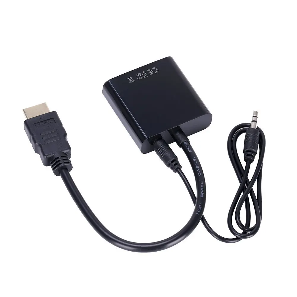AAAE Топ HDMI к VGA видео адаптер кабель конвертер до 1080P цифровой аналоговый ПК HDTV dvd