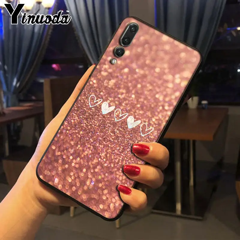 Yinuoda блестки в форме сердца Новинка чехол для телефона Fundas Huawei honor 8x 7a P20Lite P10Plus