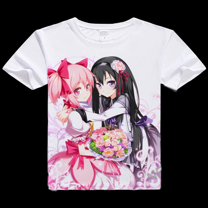 Аниме унисекс Топы Тройник Puella Magi Madoka Magica футболка с коротким рукавом мультяшная футболка Kaname Madoka косплей мужские/wo мужские футболки