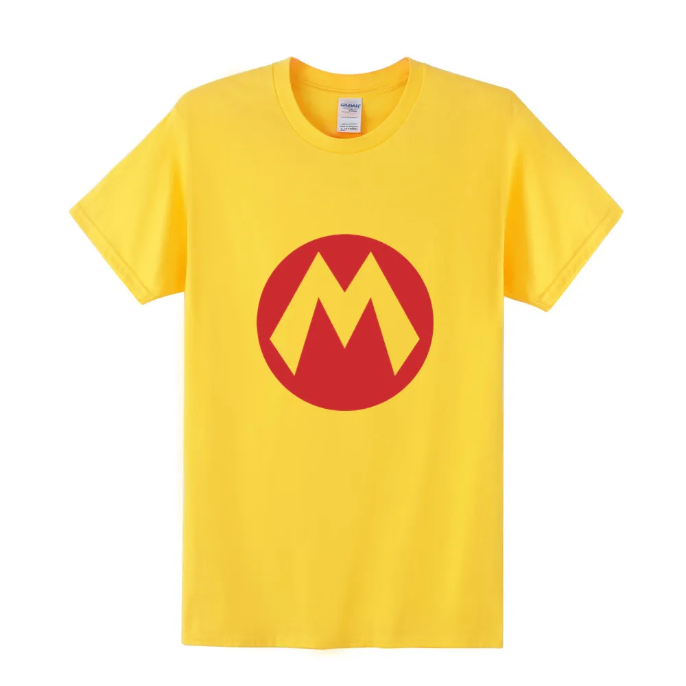 As picture Футболка Super Mario летние новые мужские футболки с героями мультфильмов модные хлопковые футболки с короткими рукавами и круглым вырезом, мужские женские блузки OT-286 - Цвет: As picture