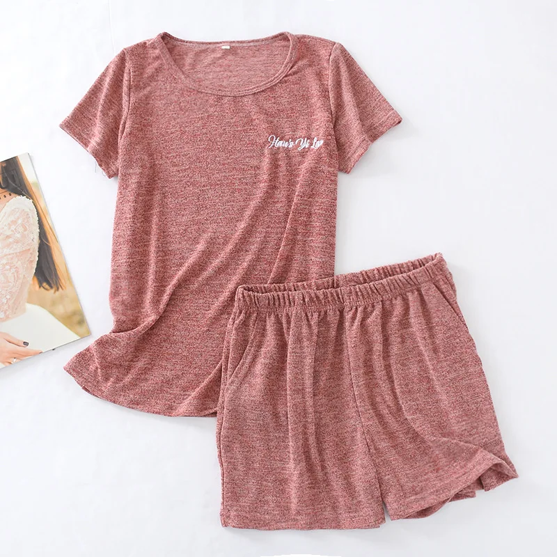 Новые женские пижамные комплекты с буквенным принтом хлопковая Модная