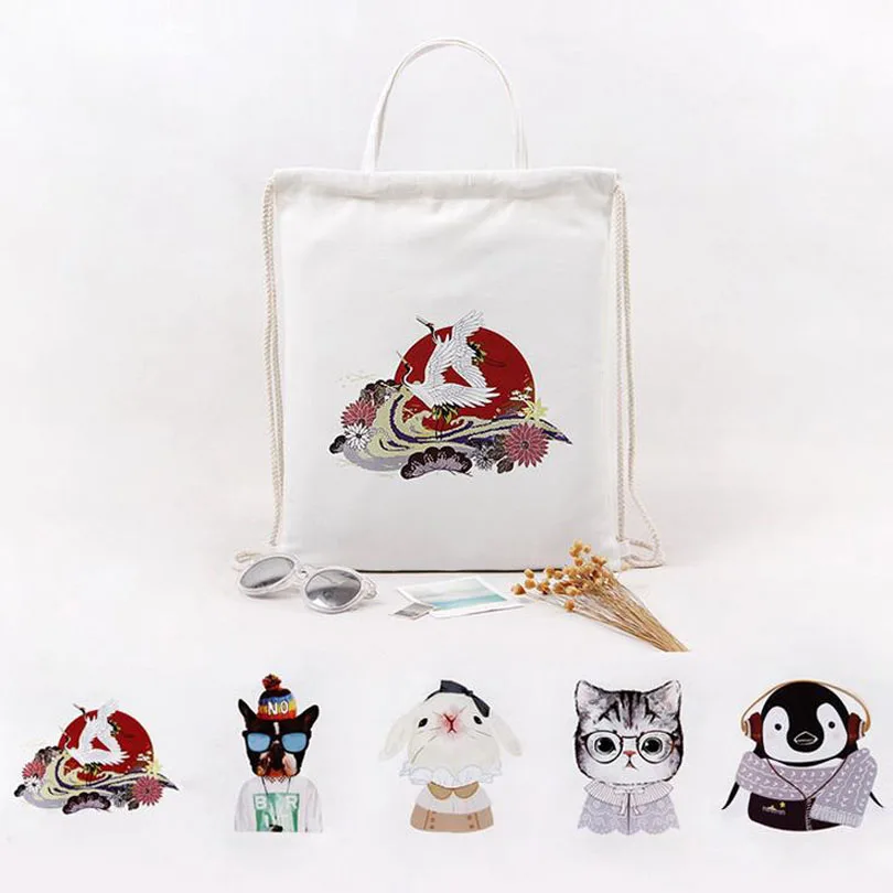 Летняя расцветка в цветные конфеты Drawstring рюкзак супер толстый холщовый мешок