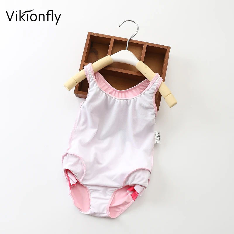 Детский раздельный купальник Vikionfly для девочек цельный купальный костюм с