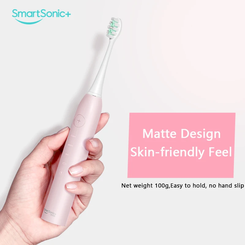 SmartSonic+ Adult Ultrasonic Electric Toothbrush for Teeth Rechargeable with Two Dupont Tooth Brush Heads T2 | Бытовая техника