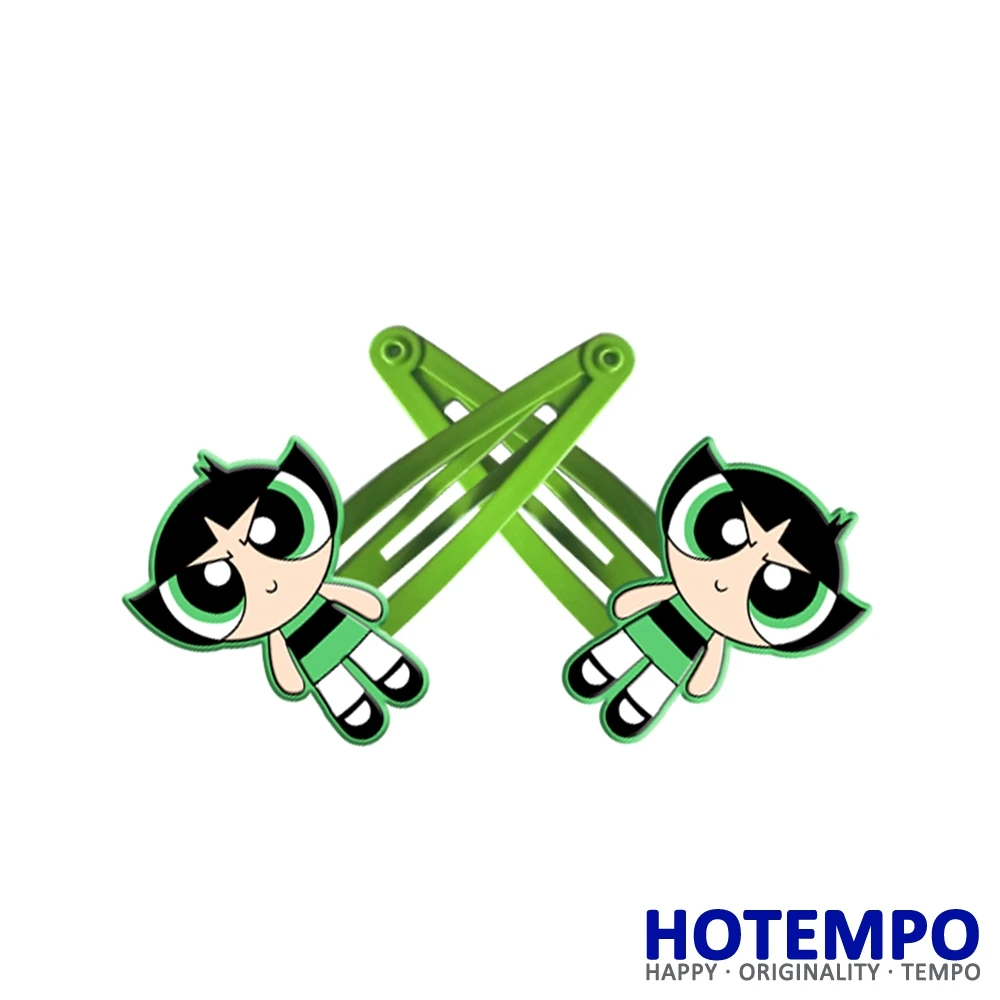 2pcs in Powerpuff, аксессуары для волос для девочек, цветные пузыри, BB заколки для волос для девочек, Мультяшные детские заколки 5 см, Детская повязка для волос - Цвет: 2pcs in