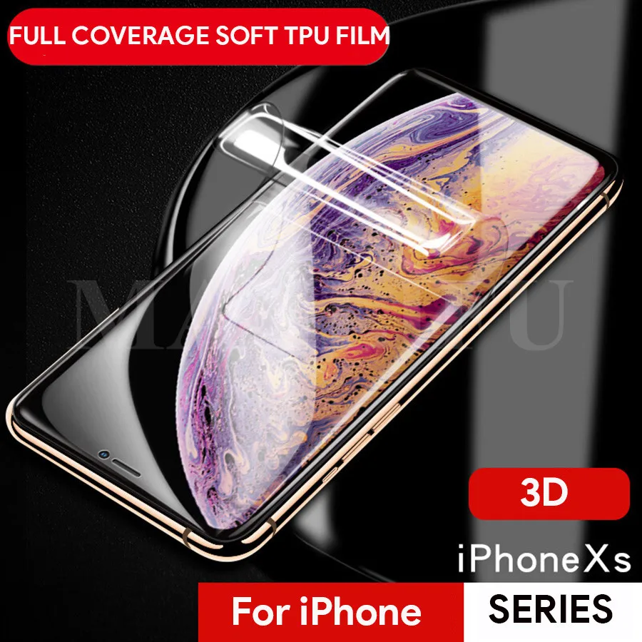 6D мягкая Гидрогелевая силиконовая ТПУ пленка для apple iphone 11 Pro XS Max XR iphone X 7 8 Plus Защитная Гидрогелевая пленка