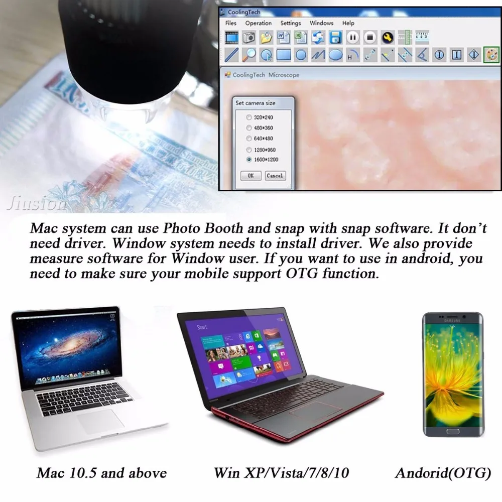 500x 800x 1000x USB цифровой микроскоп камера портативное увеличение эндоскоп Лупа