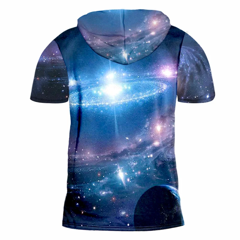 Футболка с капюшоном OGKB летняя футболка в стиле панк хип хоп 3D принтом 7XL|Мужские