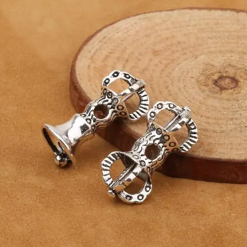Handmade 925 Silver Dorje &amp Bell Amulet Sterling Tibetan Buddhist Mala's Counter Charms | Украшения и аксессуары