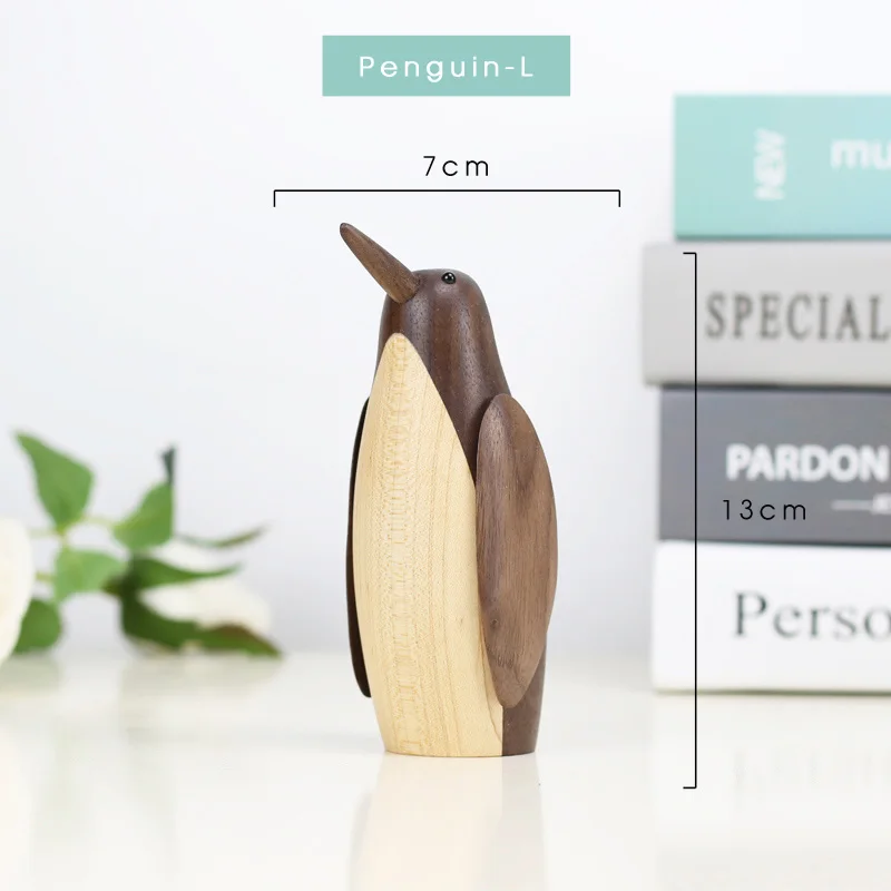 Penguin B Скандинавские креативные деревянные фигурки кукол в виде животных, орнамент для детей и взрослых, подарки, инновационные изысканные аксессуары для домашнего декора - Цвет: Penguin B