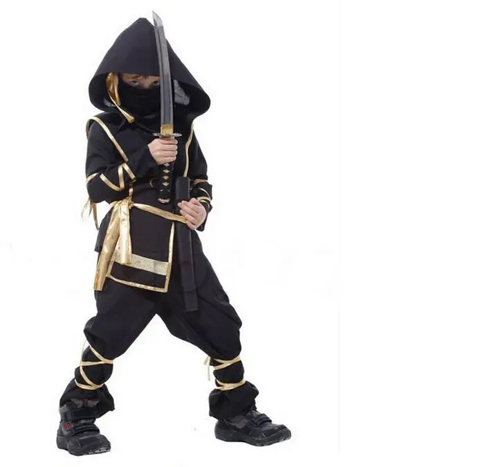 Детские костюмы ниндзя вечерние на Хэллоуин для мальчиков и девочек воин стелс