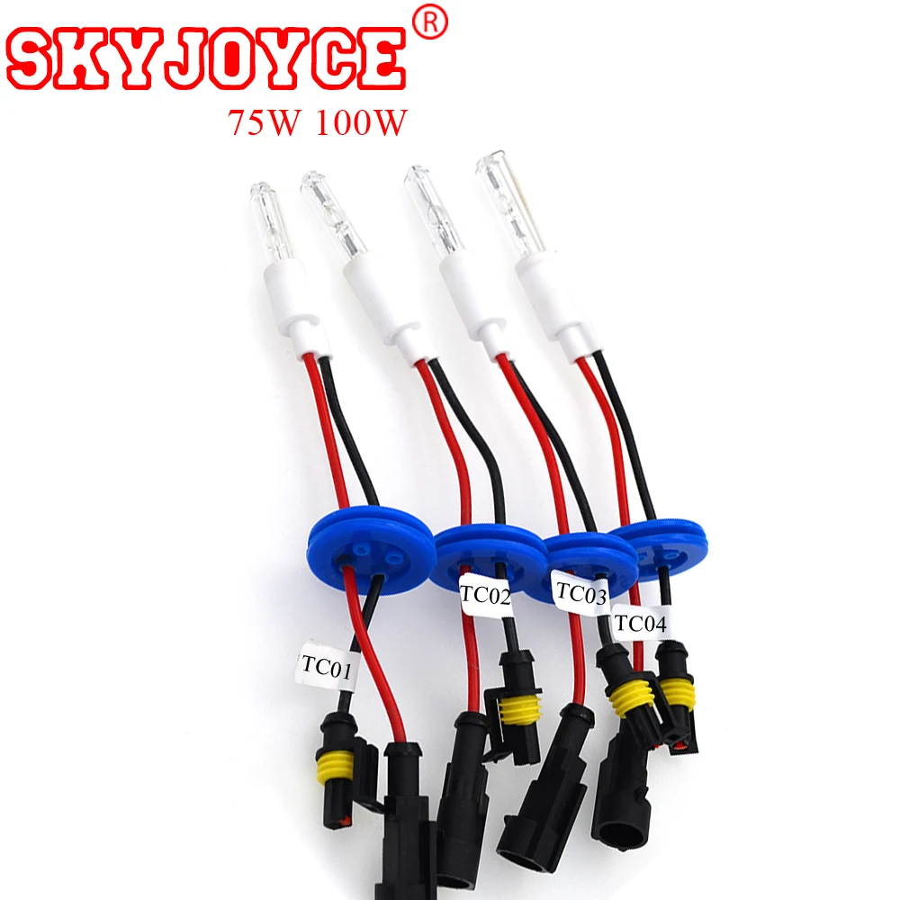 SKYJOYCE 2 шт 75 Вт 100 Вт hid Биксеноновая Лампа для проектора, Биксеноновая линза, мини-проектор, керамическая лампа, держатель 3000 K-8000 K