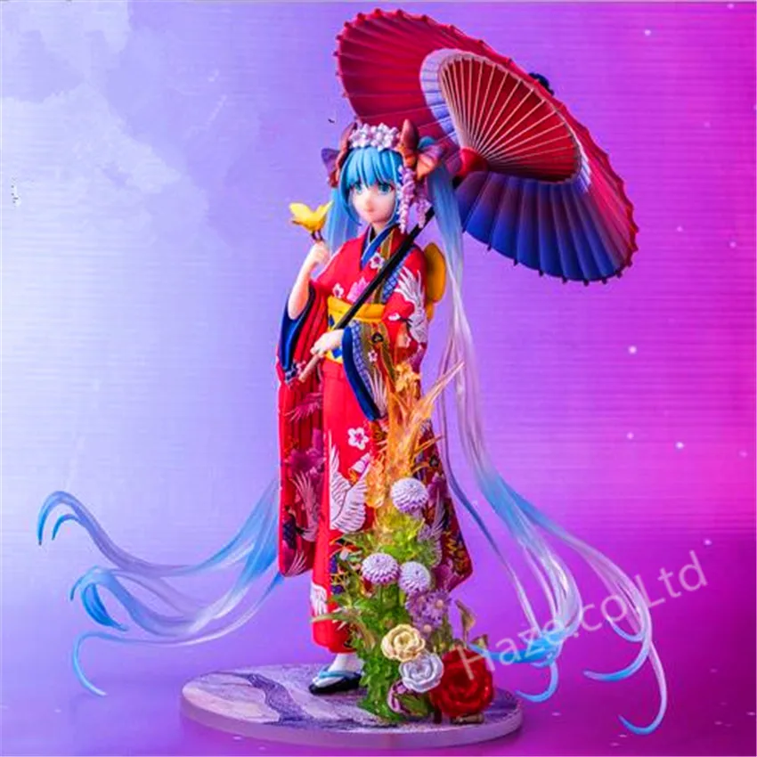 Хацунэ Мику кимоно цветок милая фигурка девушка из полихлорвинила Рисунок