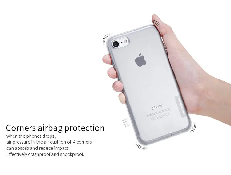 Оригинальный чехол Nillkin для Apple iPhone 7 прозрачный мягкий гибкий силиконовый из ТПУ