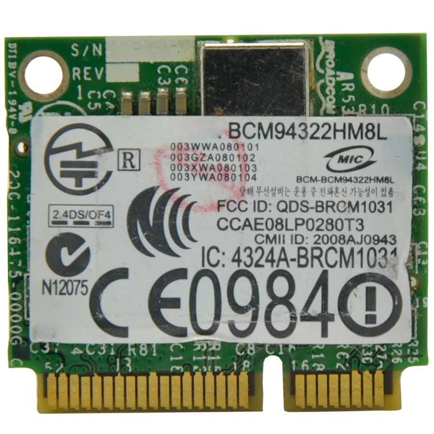 WTXUP для Broadcom BCM94322HM8L BCM4322 AR9280 2 4G и 5 0 ГГц Mini PCI E 300 Мбит/с беспроводной Wi Fi адаптер Win