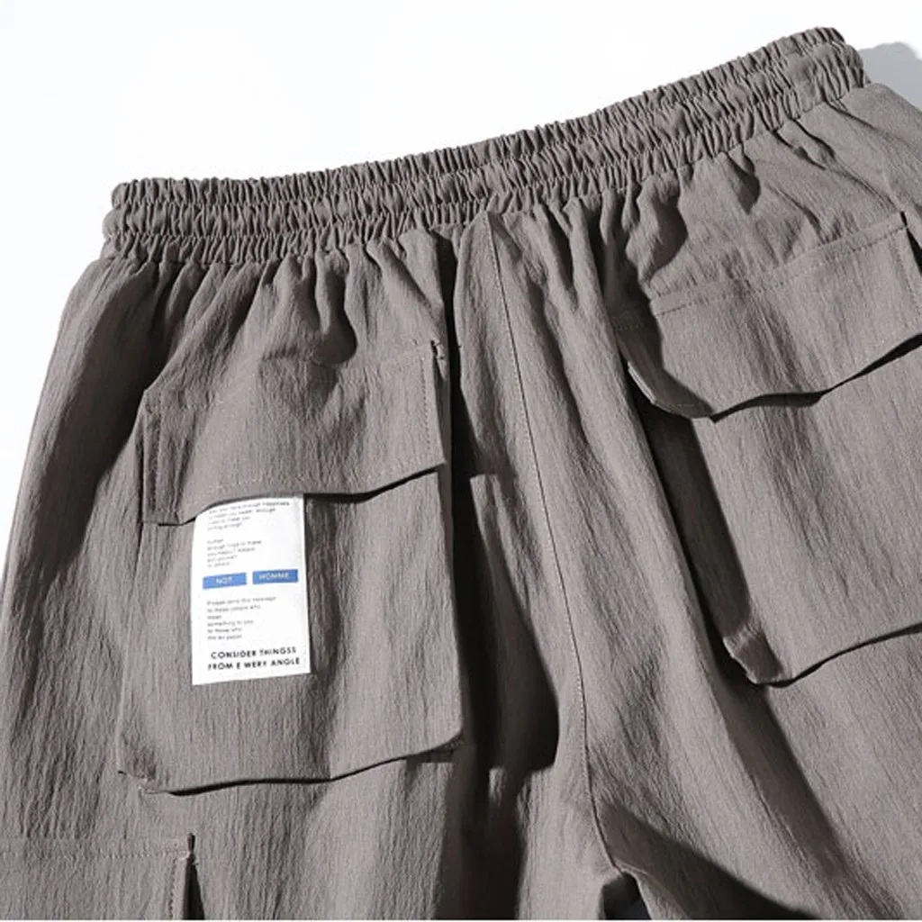Мужские шорты с карманами, короткие летние повседневные свободные однотонные шорты, прямые облегающие брюки, джинсовые шорты, мужские бермуды homme