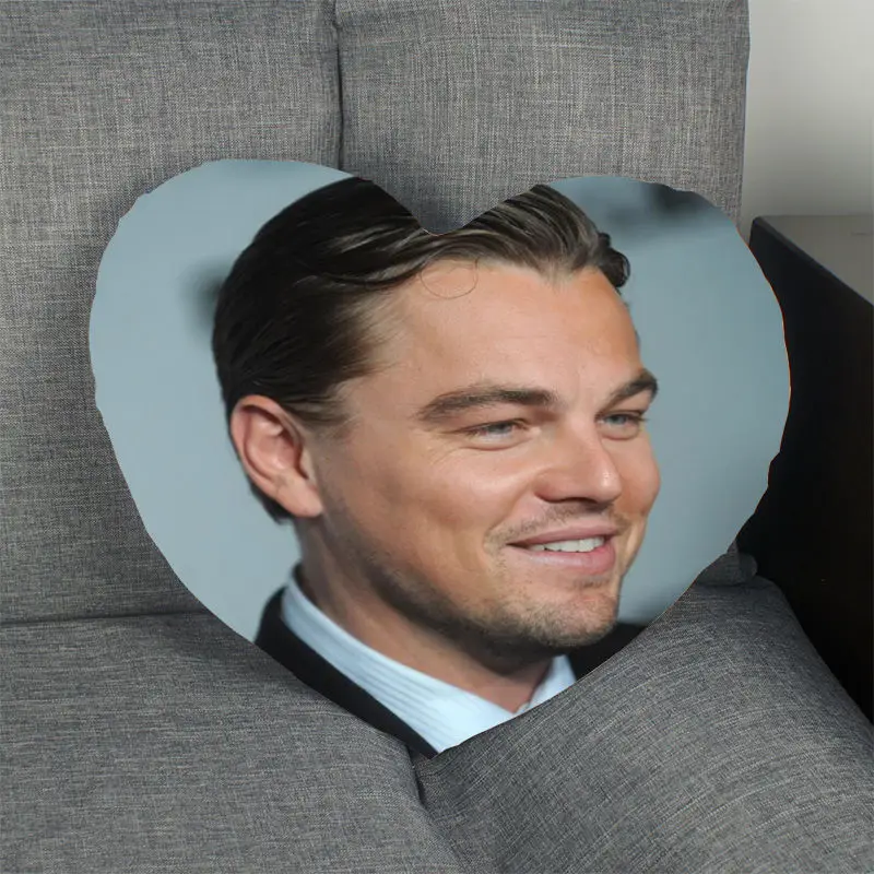 13 Наволочка Leonardo DiCaprio в форме сердца, атласная тканевая подушка, чехол для дома, спальни, свадебное украшение, наволочки - Color: 13
