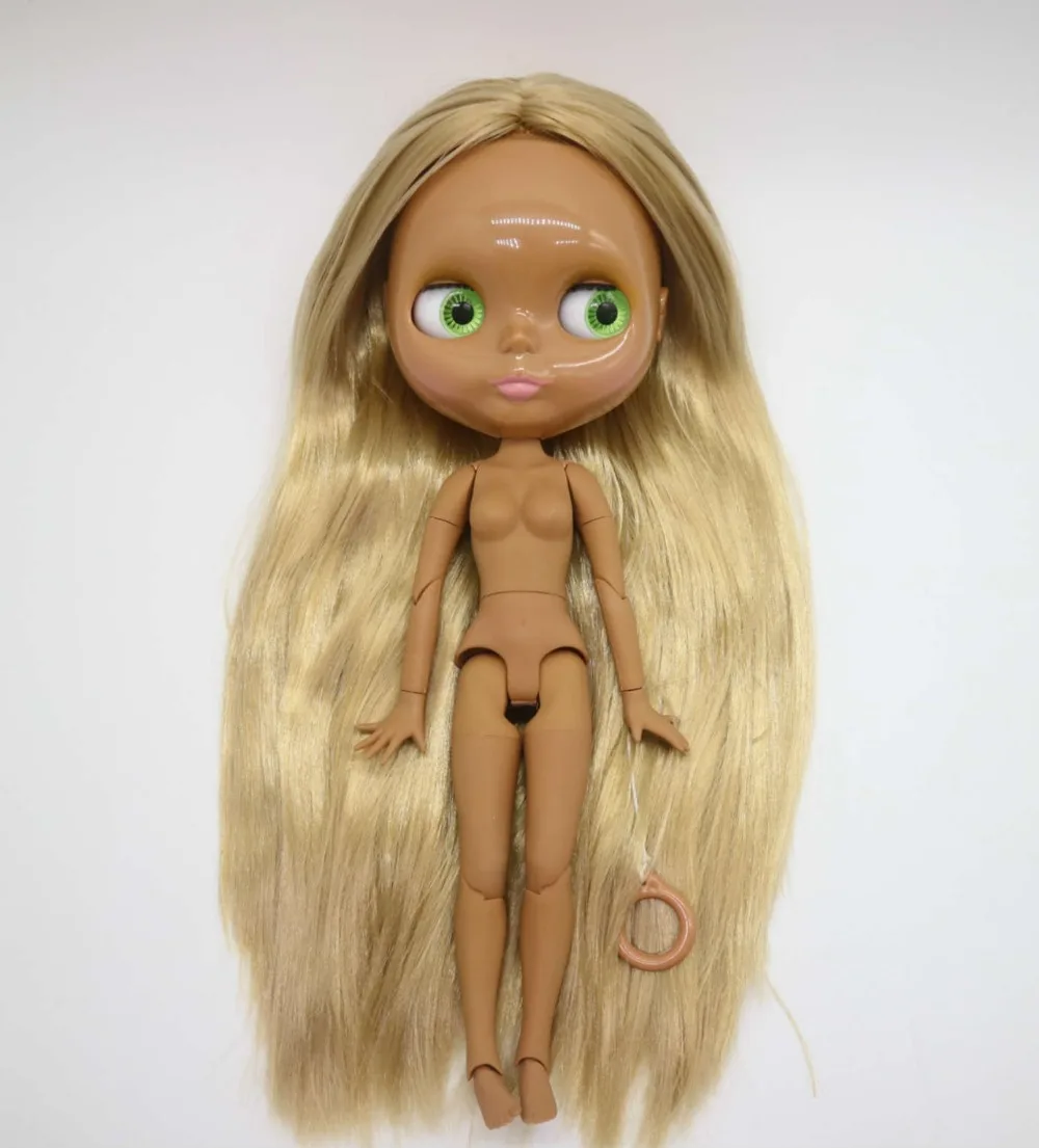 Цельная кукла без одежды Blyth кукла, Заводская кукла, подходит для DIY светлые волосы черная кожа 20181029