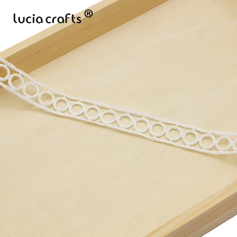 Lucia crafts 3 ярдов/партия белый круговой кружевной отделкой лента для самостоятельного пошива одежды Свадебная вечеринка Декор аксессуары материалы N0405