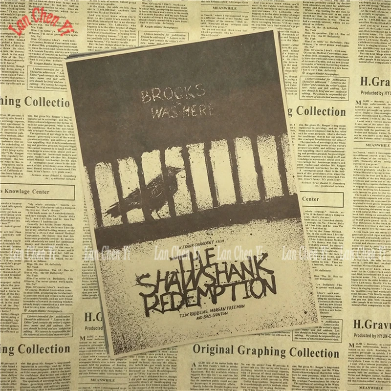 Несколько наград классический фильм Shawshank Redemption Ностальгический матовый крафт-бумага плакат