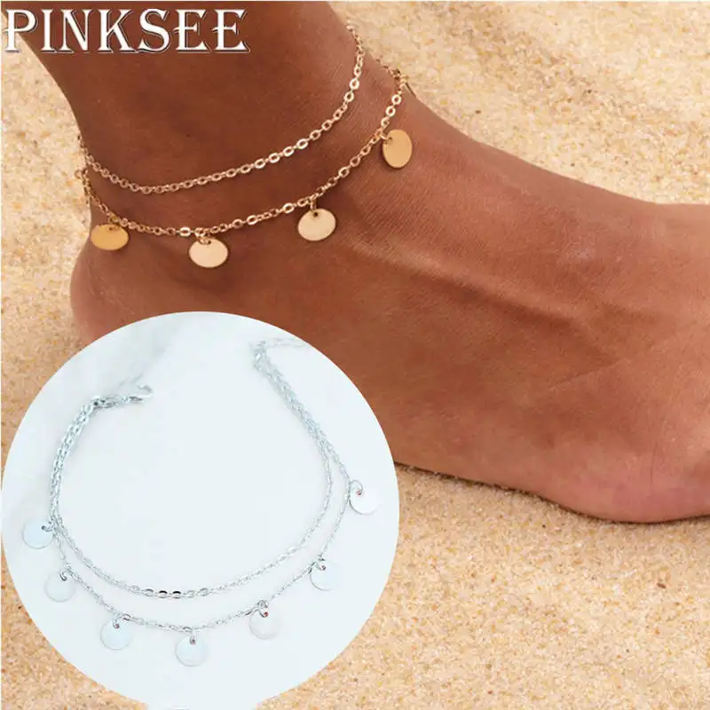 Женские многослойные сандалии PINKSEE металлическая подвеска со стразами на