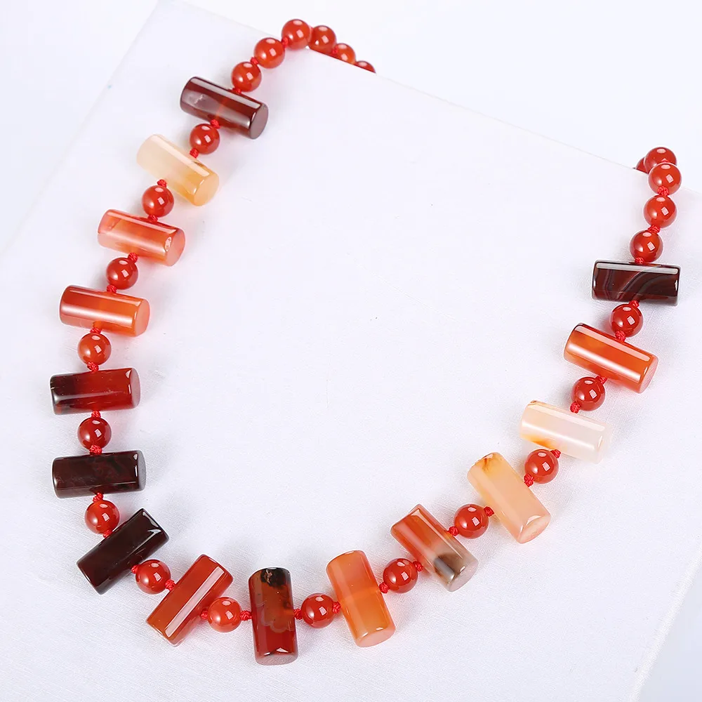 AAA RED Achat Halskette Frauen Schmuck винтажный мощный Naturstein Edelstein Weibliche Reiki Colar Feminino rosenкварz цепь с