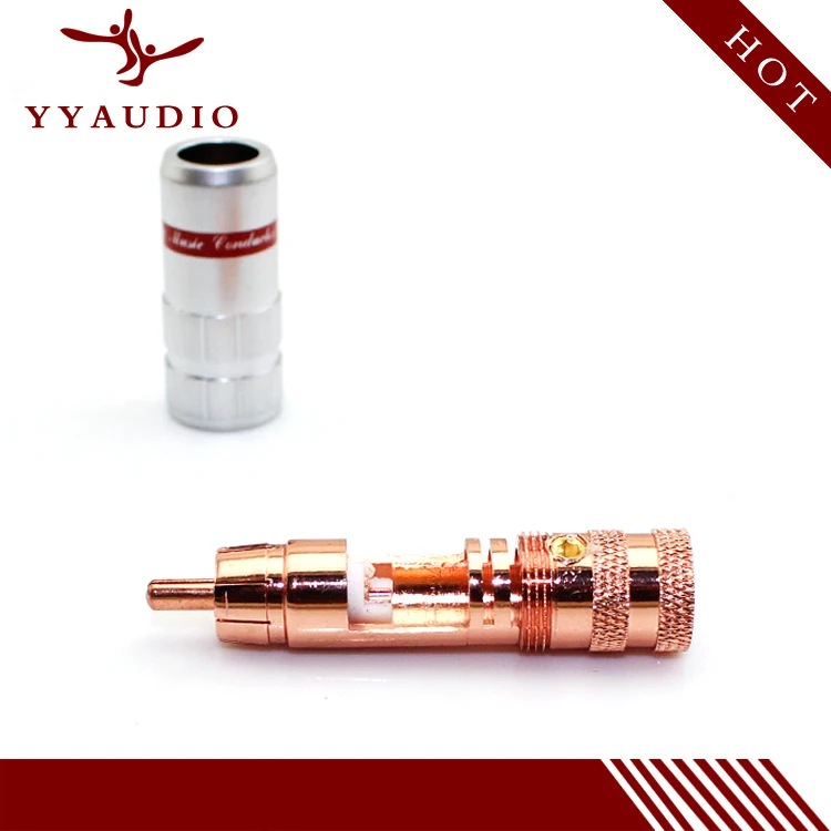 4 шт. новые YYAUDIO 8016 красные медные RCA вилки, сигнальные головки для аудио кабеля