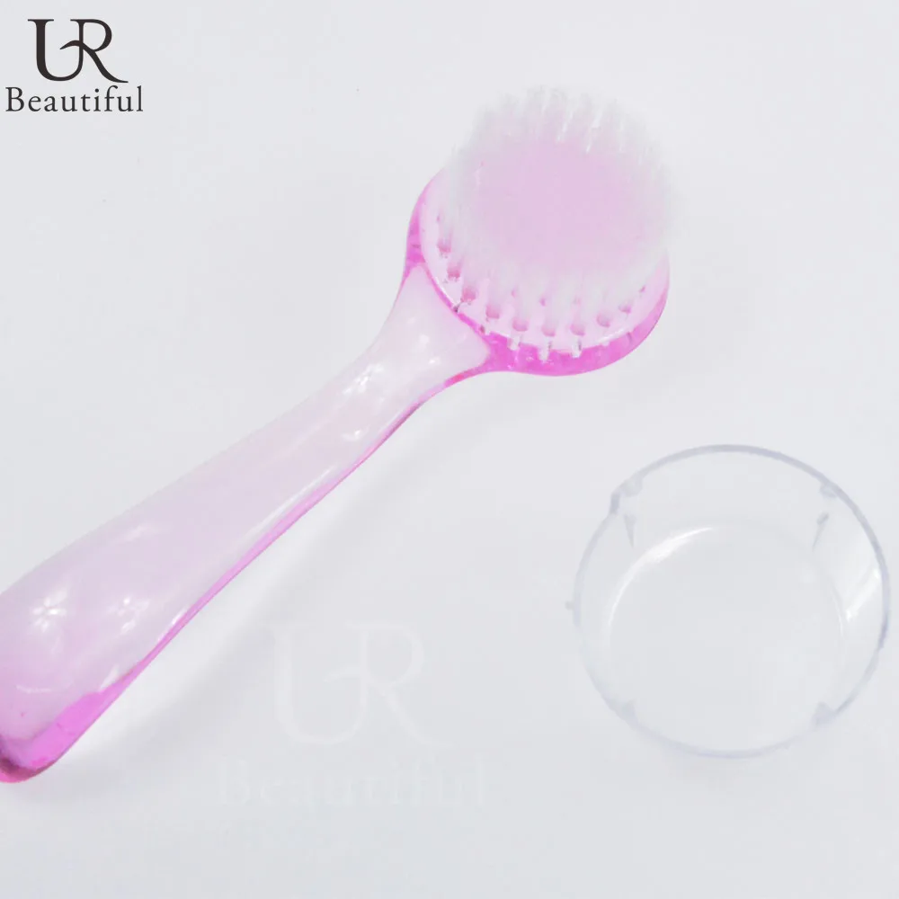 1 шт. розовая Профессиональная щетка для мытья ногтей очистки от пыли с колпачком