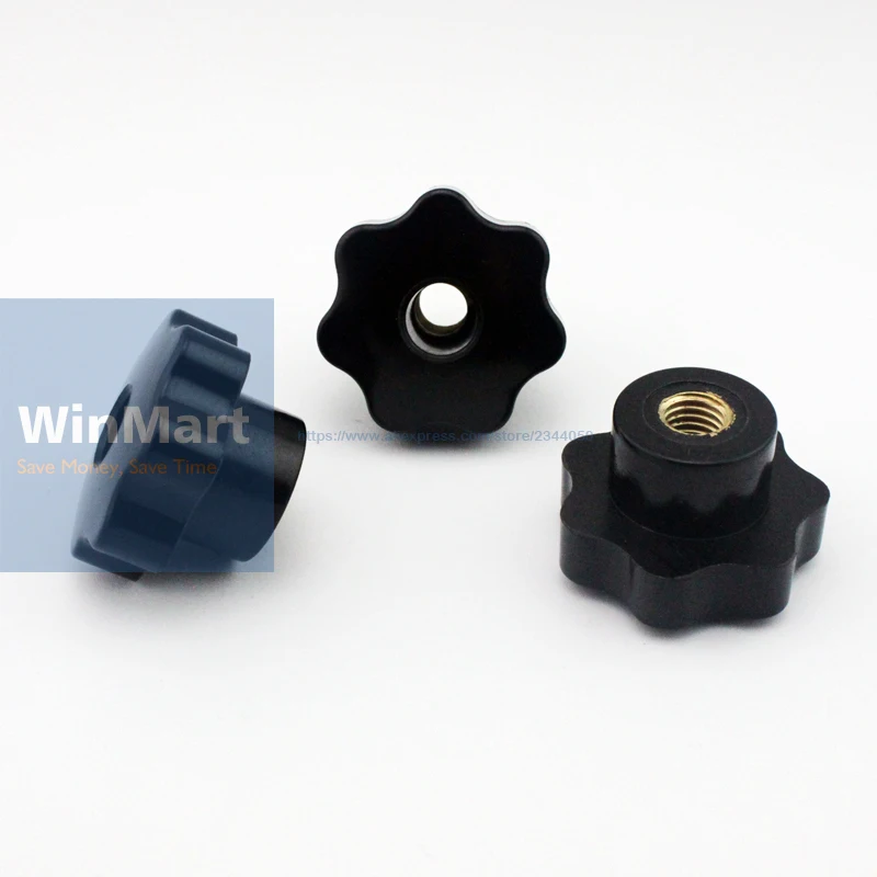 6pcs M10 M5 M6 M8 Female Thread 40mm 25 30 32 OD Star Shaped Head handle Nuts Knob Clamping with through-hole | Обустройство дома